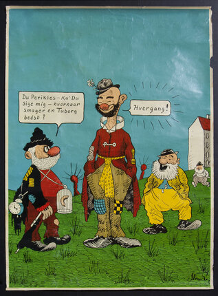 a cartoon of a man and two men