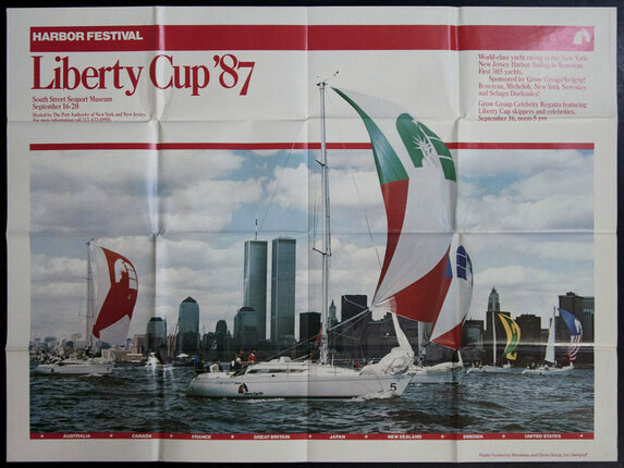 a poster of a sailboat in the water