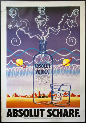 a poster of a bottle of vodka