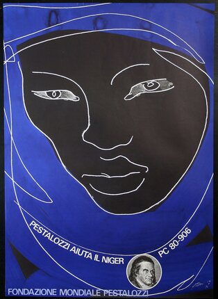 a poster with a face drawn on it