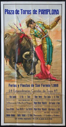 a poster of a bullfighter and a bull