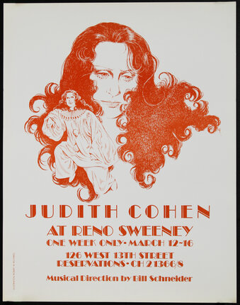 Judith Cohen At Reno Sweeney Illustration Original Vintage Poster Chisholm Larsson Gallery
