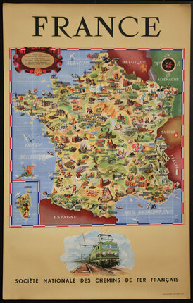 a map of france with different colored maps