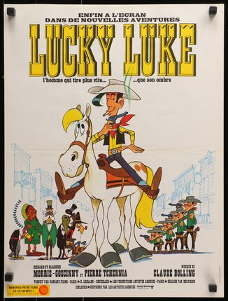 a movie poster with a cowboy on a horse