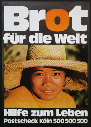 a poster with a woman wearing a straw hat