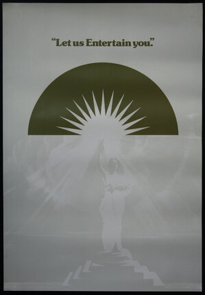 a poster with a person holding a sun