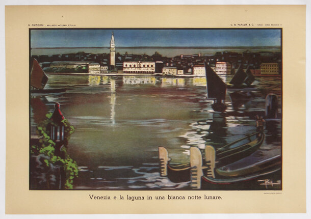 a poster of a city and water