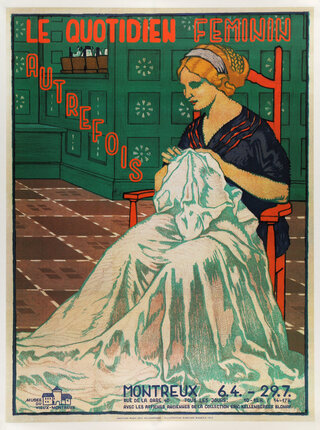 a woman sewing a dress
