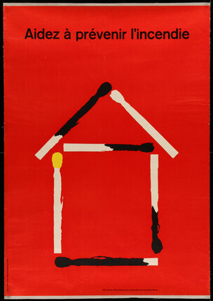 a poster with matches in the shape of a house