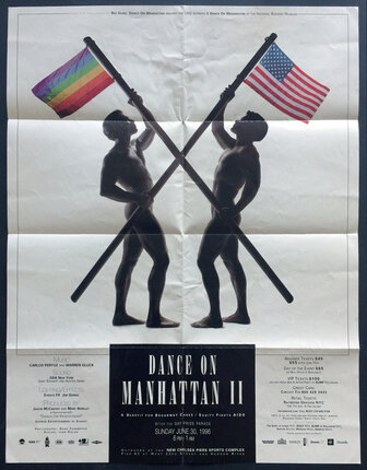 a poster of two men holding flags