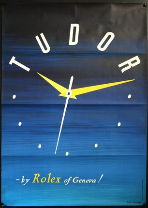 a blue and yellow clock