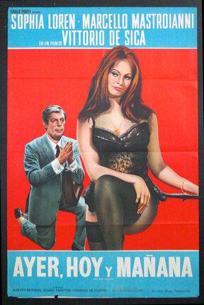 a poster of a man kneeling next to a woman