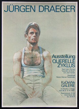 Jurgen Draeger Vintage Poster Germany Galerie Larsson - - Original - | Chisholm Gallery Berlin, | KaDeWe Ausstellung ZYKLUS QUERELLE