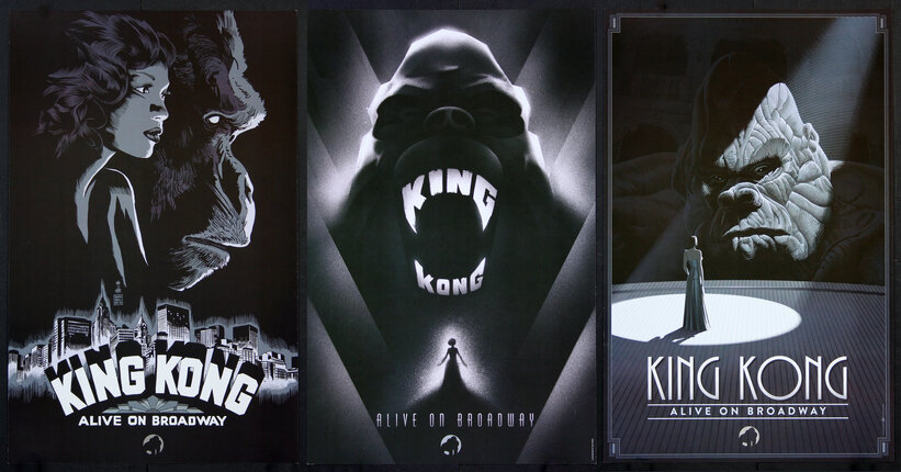 King Kong - Alive on Broadway (Set of 3 New York ComicCon Window Cards), Original Vintage Poster
