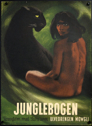 a poster of a man and a black cat
