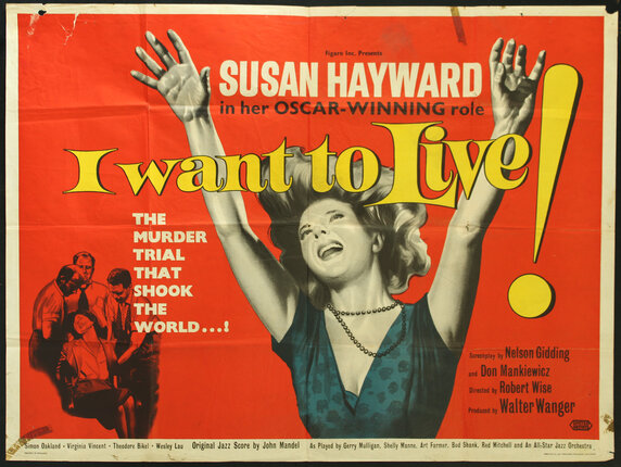 a movie poster with a woman raising her hands