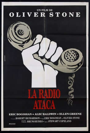 a poster of a hand holding a telephone receiver