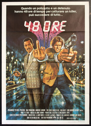 a movie poster of two men holding guns