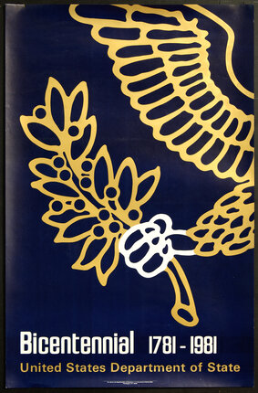 a blue and gold design