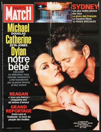 Paris Match Michael Douglas Catherine Zeta Jones Dylan Notre Bebe 28 Septembre 00 Original Vintage Poster Chisholm Larsson Gallery