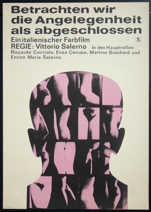 a poster with a head and a man's head