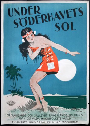 a poster of a woman dancing on a rock