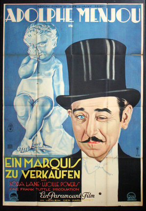 a poster of a man in a top hat and a baby