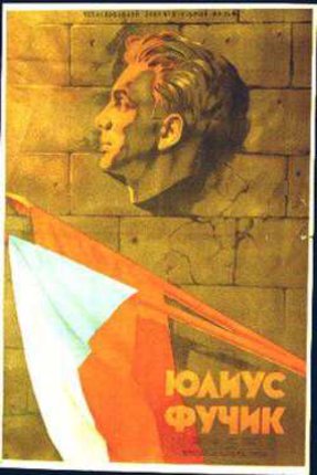 a poster of a man's face and a flag
