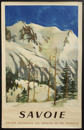 a poster of a mountain range