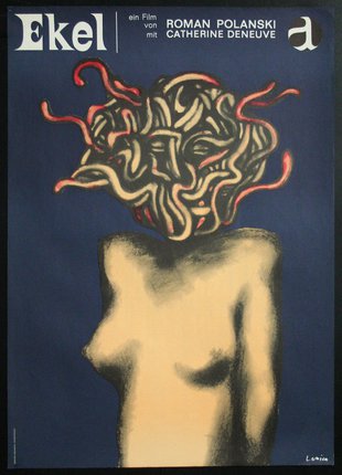 a poster of a woman with a head of worms
