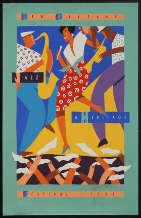 a poster of a jazz and heritage