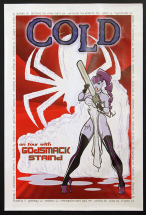 a poster of a woman holding a bat