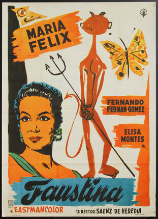 a poster of a woman and a butterfly