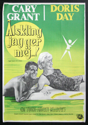 a poster of a man and a woman lying on a floating raft