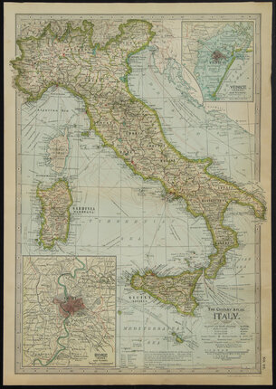 a map of italy with a black border