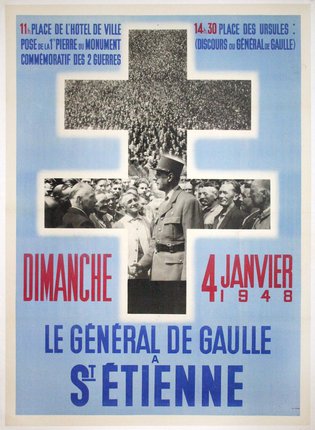 a poster of a military man and a crowd of people