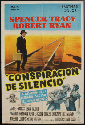 a movie poster of a man walking on a road
