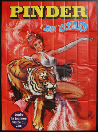 a poster of a woman and a tiger