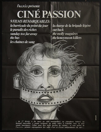a movie poster with a drawing of a woman's face