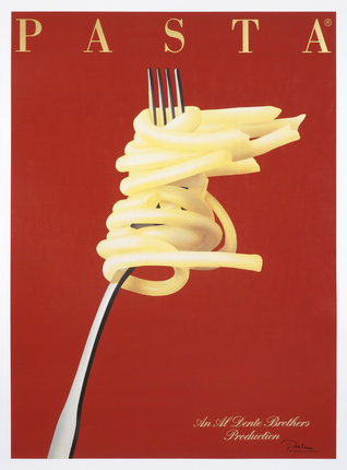 a fork with noodles on it