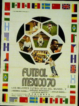a poster with a football ball