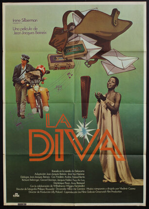 a movie poster with a man and woman on a motorcycle