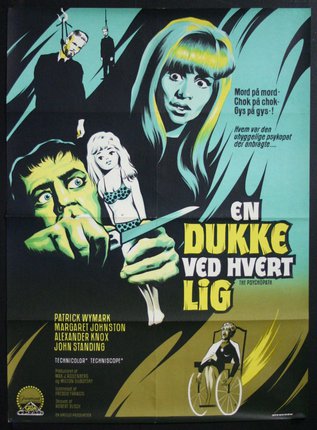 a movie poster with a woman holding a knife