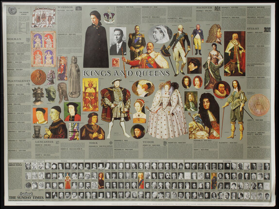 a poster with many images of people