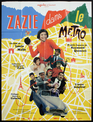 映画　地下鉄のザジ　ポスター　Zazie dans le métro 人気品/希少なオリジナル版】ルイ・マル監督映画『地下鉄のザジ』1960