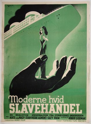 a poster of a woman in a hand