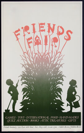 a poster with silhouettes of children and text
