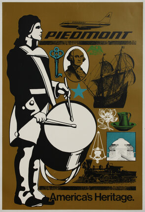 a poster of a man playing a drum