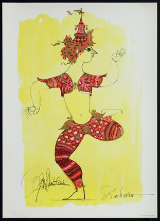 a drawing of a woman dancing