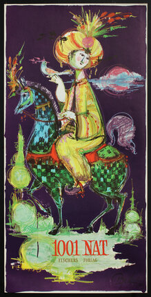 a painting of a man riding a horse